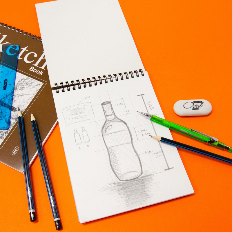 BAZIC 9" X 12" Top Bound Spiral Premium Sketch Pad (30 Sheets)