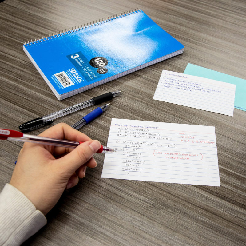 BAZIC 3" x 5" View Poly Spiral Bound Ruled White Index Card w/ 2-Tab Divider (50 Sheets)