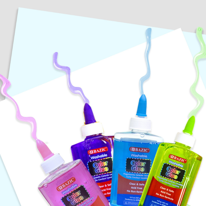 BAZIC 5oz / 147ml Washable Clear Color School Glue