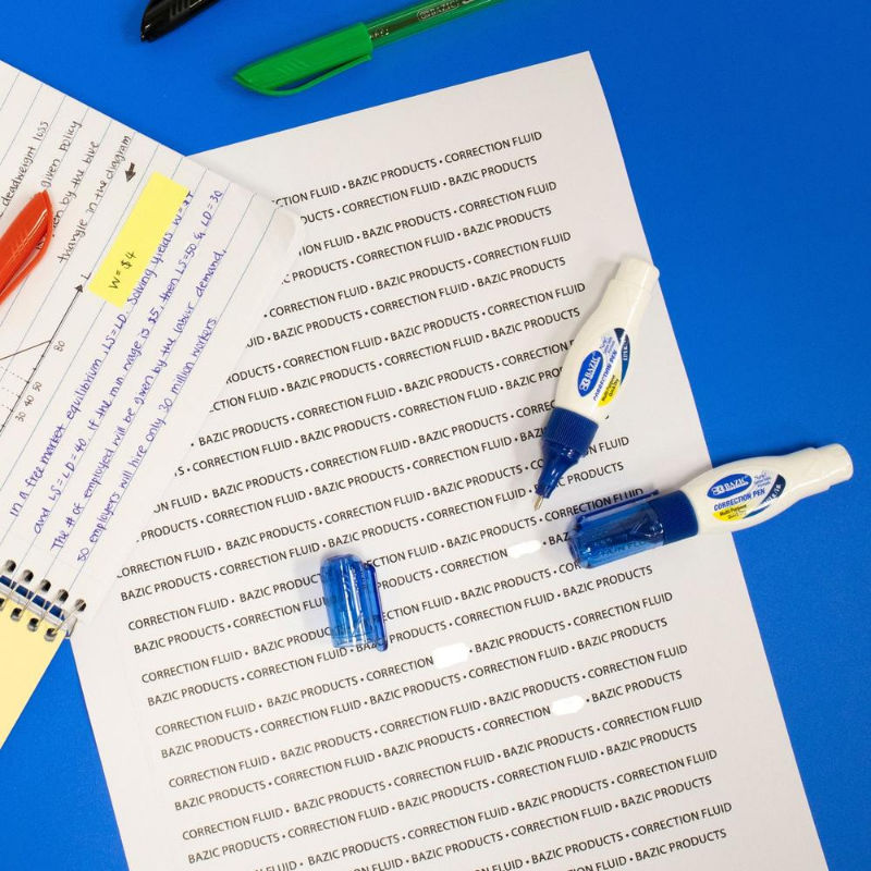 BAZIC 5 mL Metal Tip Mini Correction Pen (2/Pack)