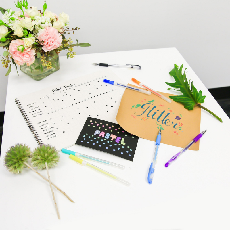 BAZIC 6 Pastel Color Essence Gel Pen w/ Cushion Grip