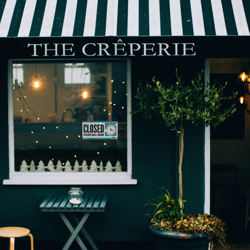 BAZIC 6" X 11.5" OPEN & CLOSED Sign with Clock