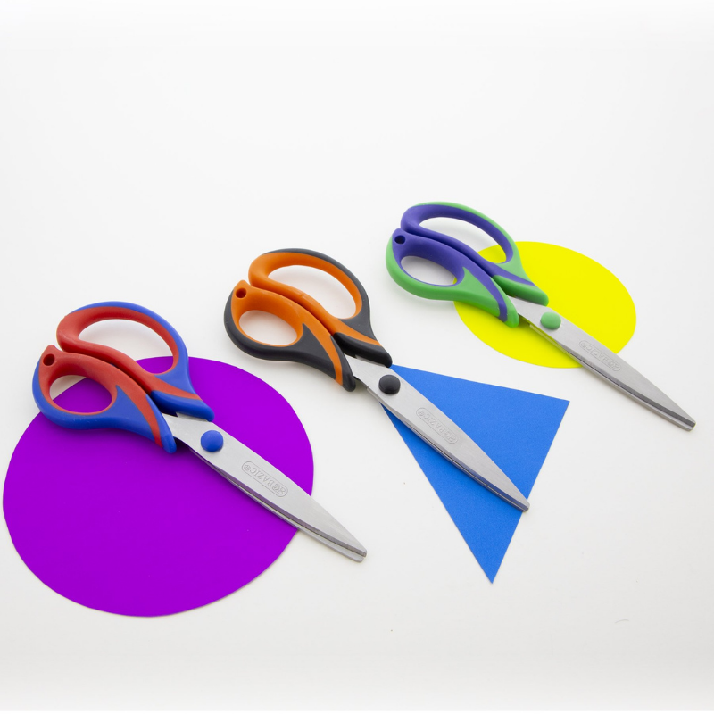 BAZIC 8" Two-Tone Soft Grip Stainless Steel Scissors