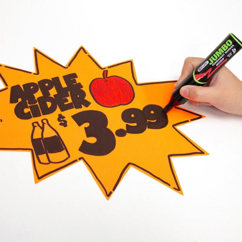 BAZIC 8 mm Jumbo Chisel Tip Permanent Marker (2/Pack)