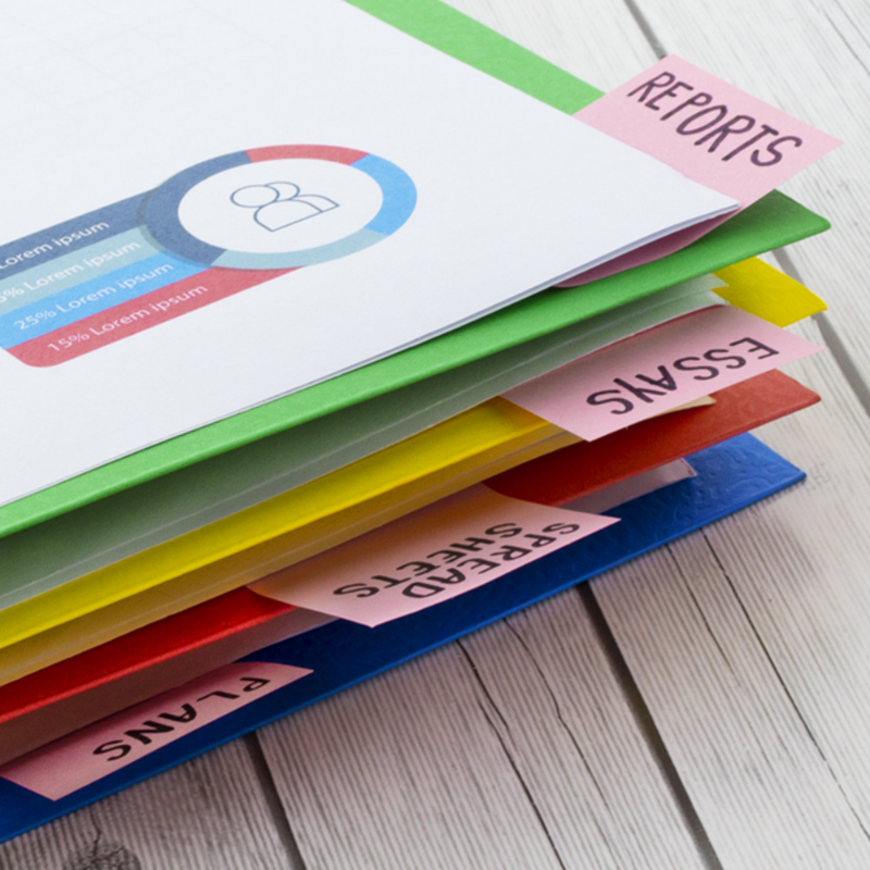 BAZIC Assorted Colour 8-Pockets Folder