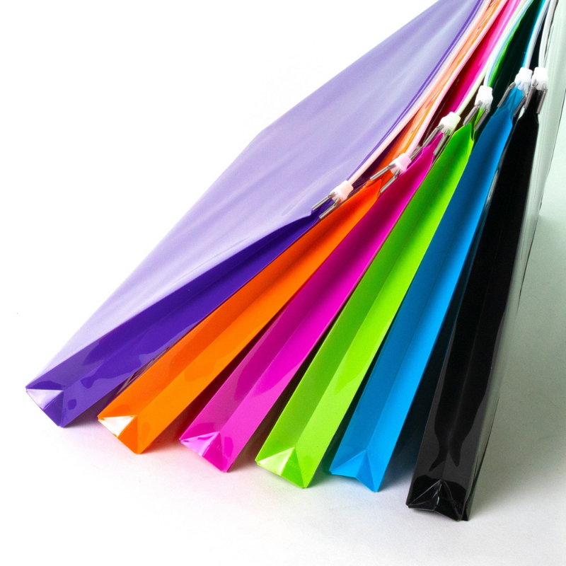 BAZIC Assorted Colour Letter Size Zip Envelope