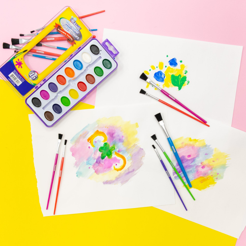 BAZIC Assorted Size Kid's Paint Brush Set (5/Pack)