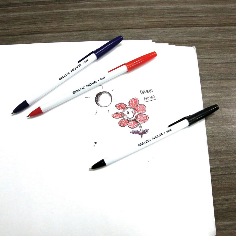 BAZIC Nova Blue Stick Pen (12/Pack)
