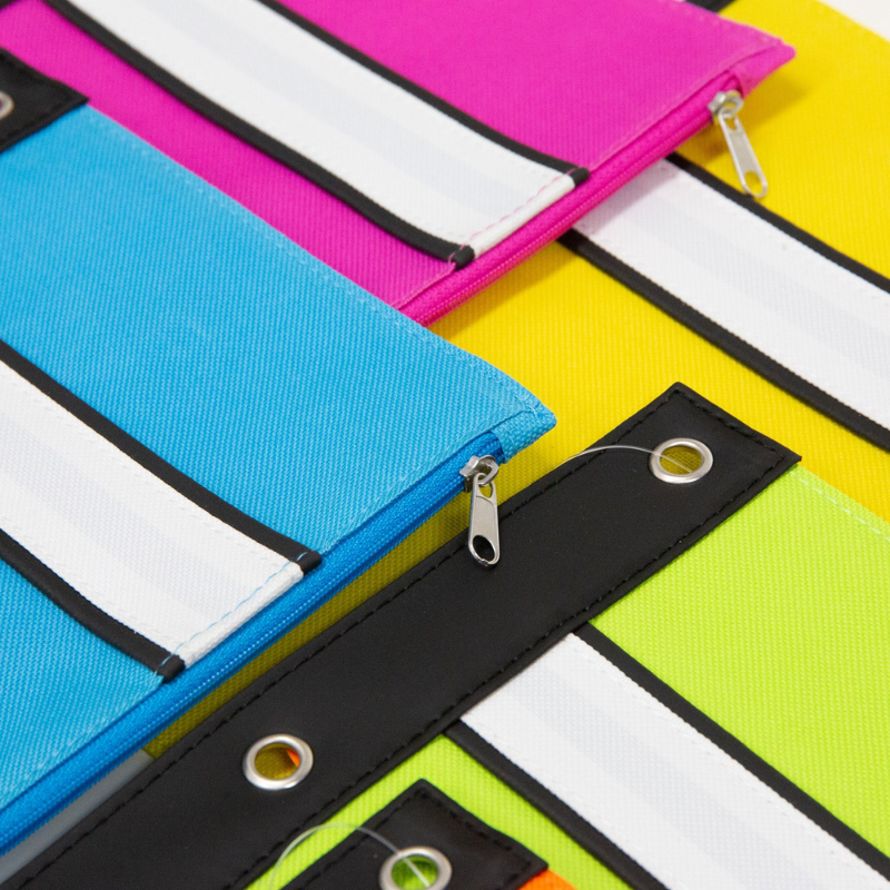 BAZIC Bright Colour 3-Ring Pencil Pouch