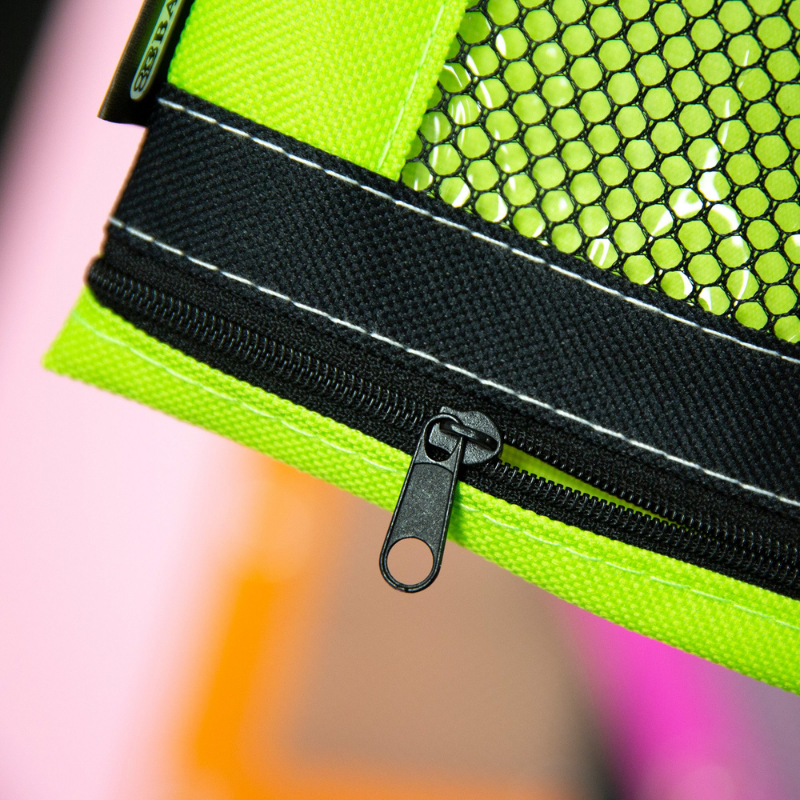 BAZIC Bright Color 3-Ring Pencil Pouch w/ Mesh Window