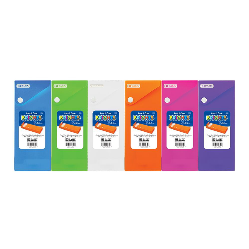 BAZIC Bright Color Slider Pencil Case Display