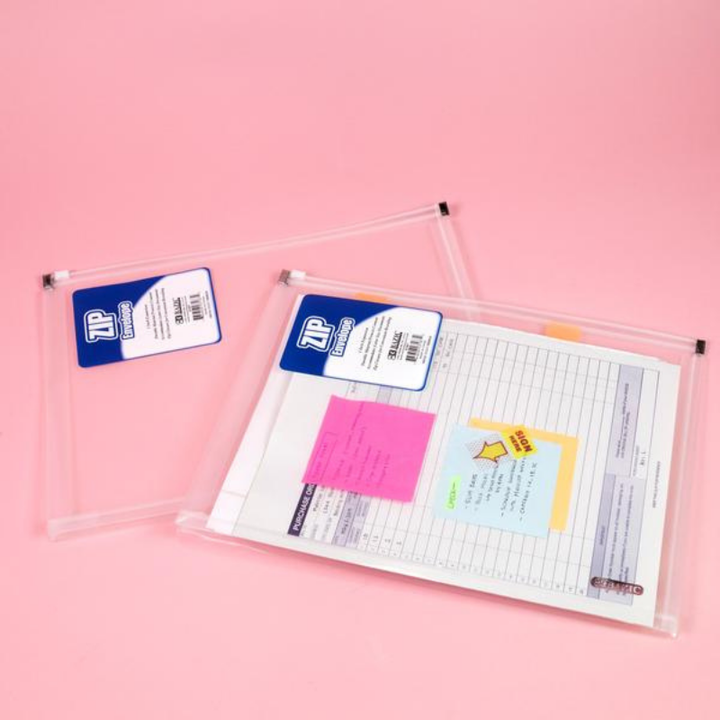 BAZIC Clear Letter Size Zip Envelope