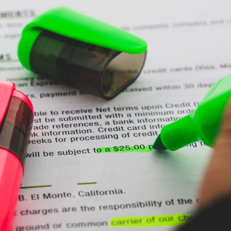 BAZIC Fluorescent Highlighters w/ Pocket Clip (4/Pack)