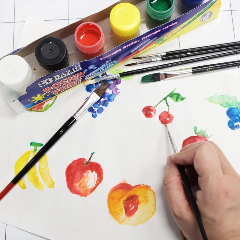 BAZIC All Purpose Paint Brush Set (15/Pack)