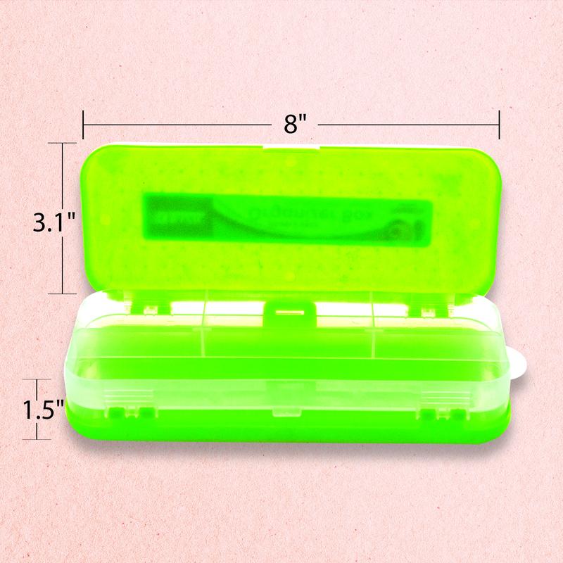 BAZIC 8" Double Deck Plastic Utility Box / Pencil Case