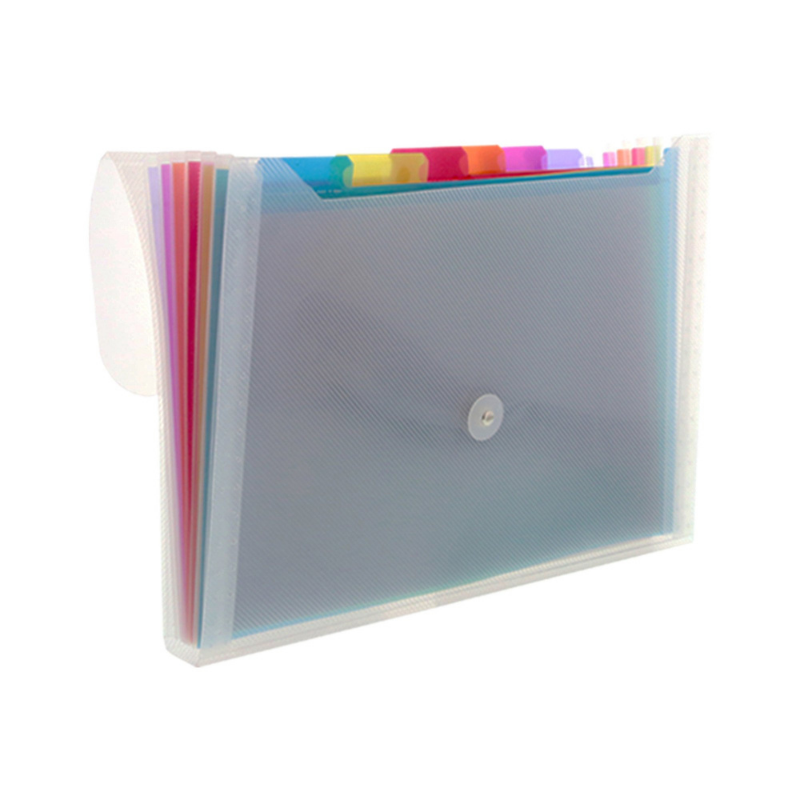 BAZIC Rainbow 7-Pocket Letter Size Poly Expanding File