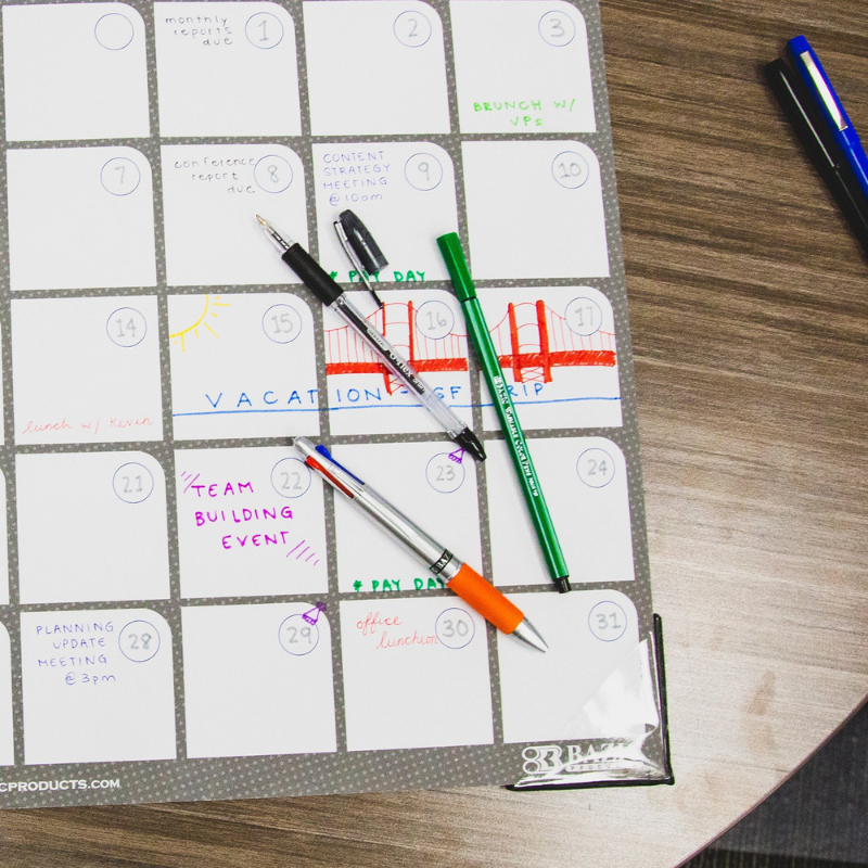 BAZIC Lynx Silver Top 4-Colour Pen w/ Cushion Grip (2/Pack)