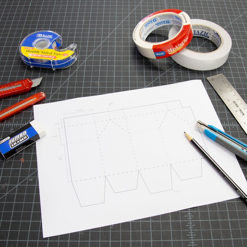 BAZIC 12" / 30cm Non Skid Back Stainless Steel Ruler