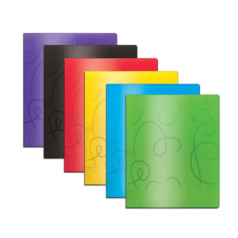 BAZIC Swirl Embossed 2-Pockets Poly Portfolio