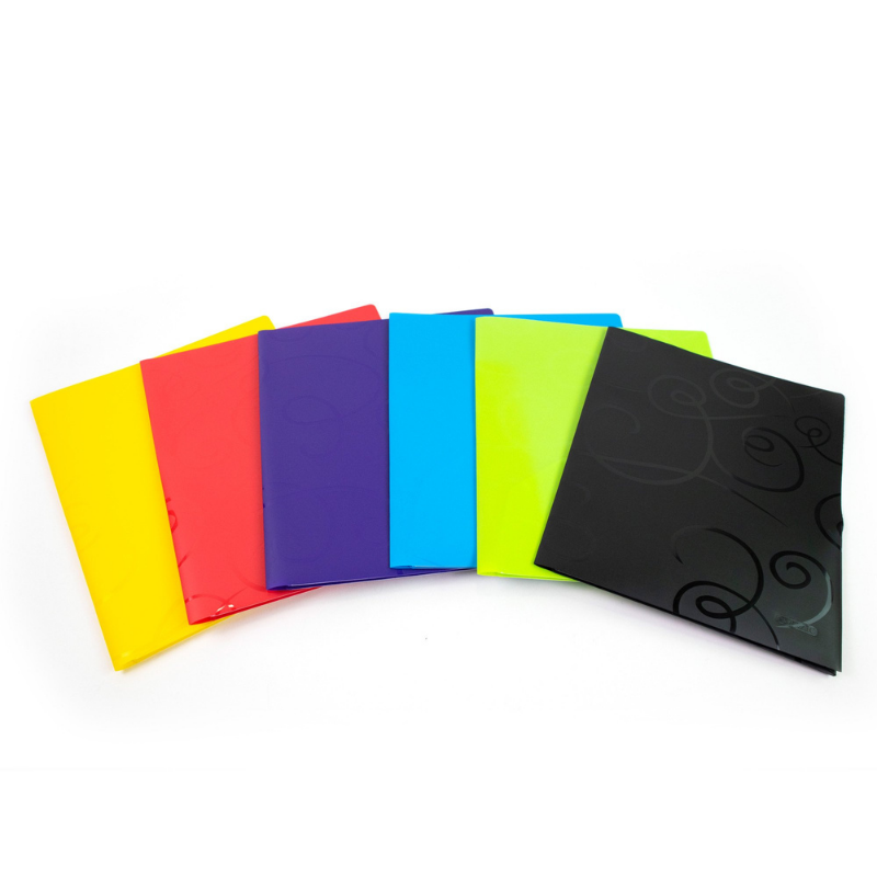 BAZIC Swirl Embossed 2-Pockets Poly Portfolio