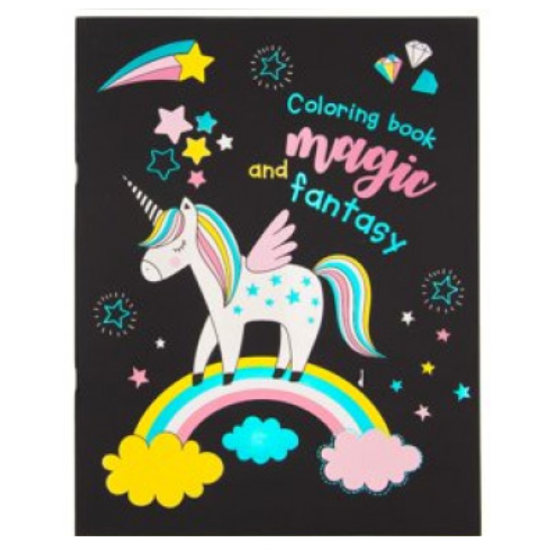 BAZIC Unicorns Colouring Book