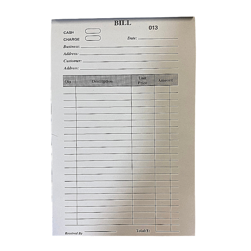 DNS - Challenge 5" x 8" Cash Bill Duplicate Book (50 Sheets)