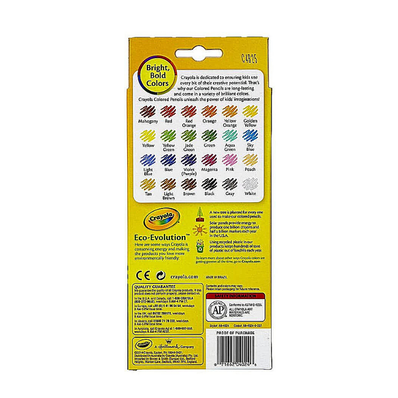 Crayola Long Coloured Pencils (24/Pack)