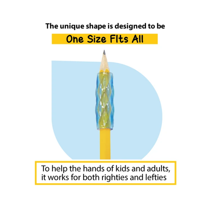 BAZIC Assorted Colour & Shape Gel Pencil / Pen Grip (8/Pack)