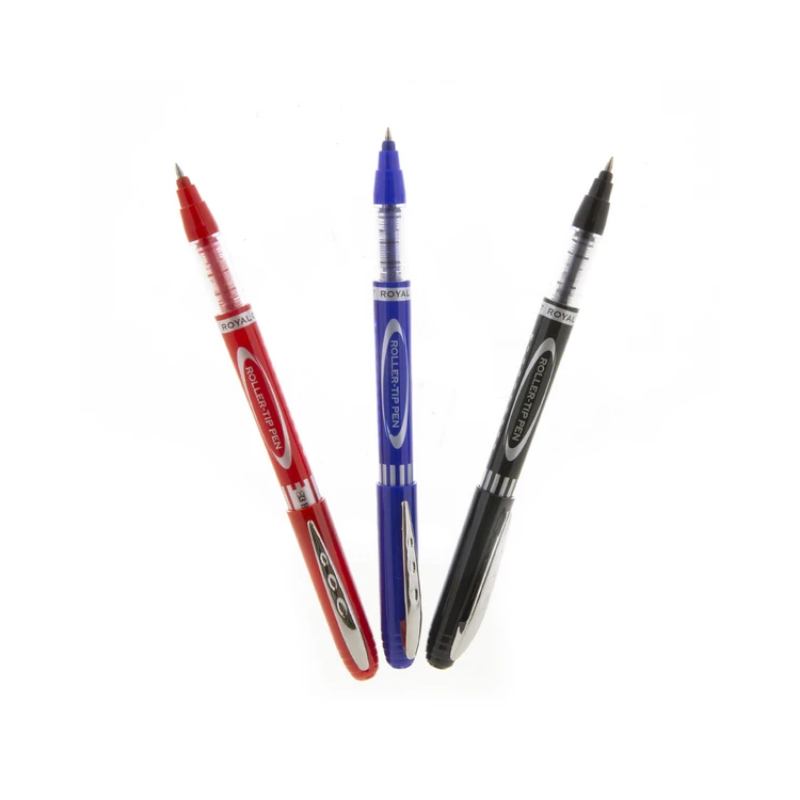BAZIC Royal Assorted Colour Rollerball Pen (3/Pack)