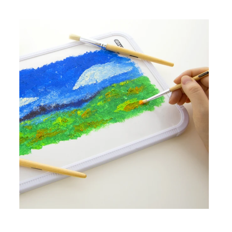 BAZIC Round Natural Bristle Paint Brush (4/Pack)