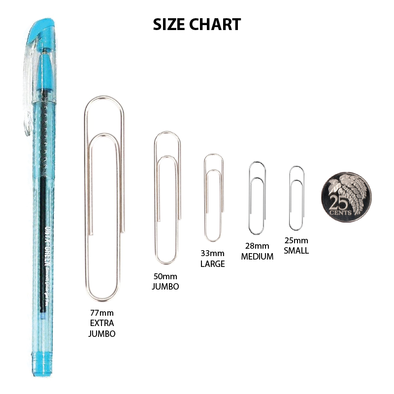 BAZIC Jumbo (50mm) Silver Paper Clips (100/Pack)