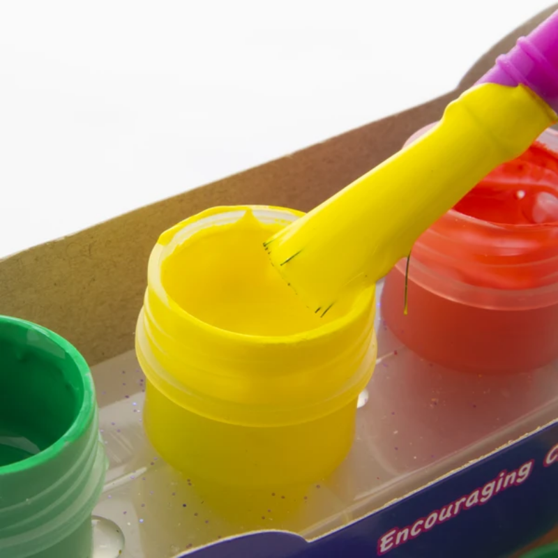 BAZIC 0.75oz / 22ml 6 Colour Washable Poster Paint w/ Brush