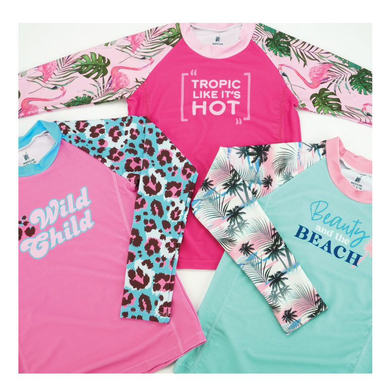 Juice Box Fun In The Sun Girls Rash Guard Swim Tee