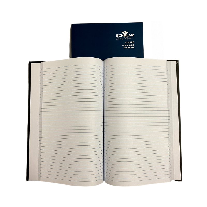 Scholar 4 Quire 8" x 13" Hard Cover Notebook