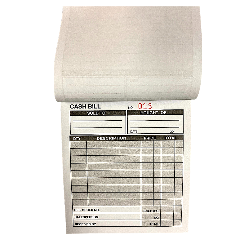 Scholar 4" x 5" Cash Bill Book (50 Sheets)