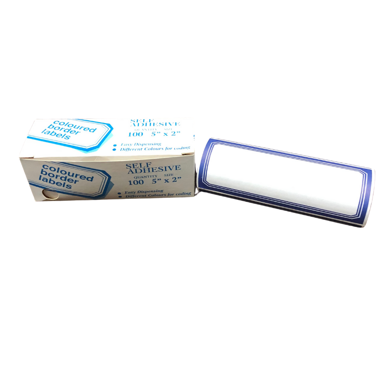 2" X 5" Blue Border Labels (100/Box)