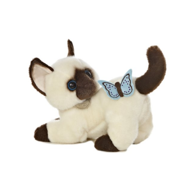Aurora 8.5" Siamese Kitten with Butterfly