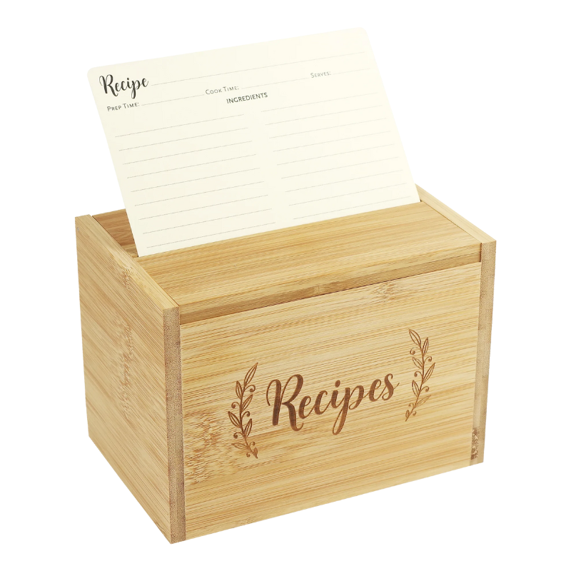 Peter Pauper Bamboo Recipe Box Set