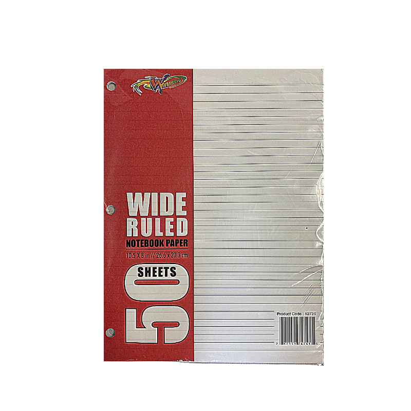 Winners 3 Hole Punched White Refill Paper (50 Sheets)