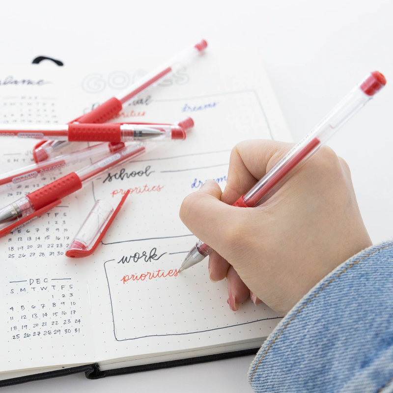 BAZIC Essence Gel Pen w/ Cushion Grip (12/Box) - Red