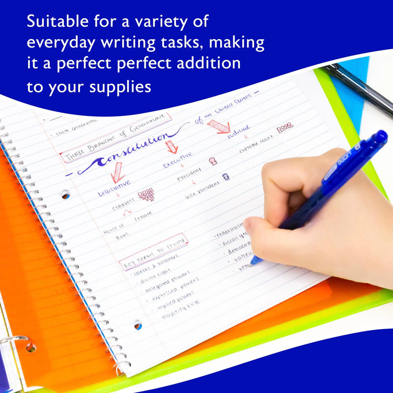 BAZIC Ixion Assorted Colour Retractable Ballpoint Pen (5/Pack)