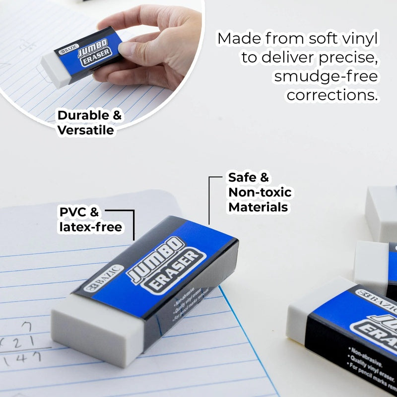 BAZIC Jumbo Eraser (4/Pack)