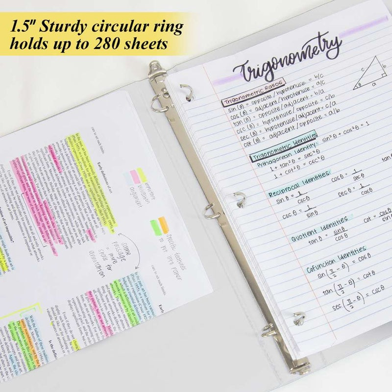 BAZIC 1.5" 3-Ring Binder w/ 2-Pockets - White