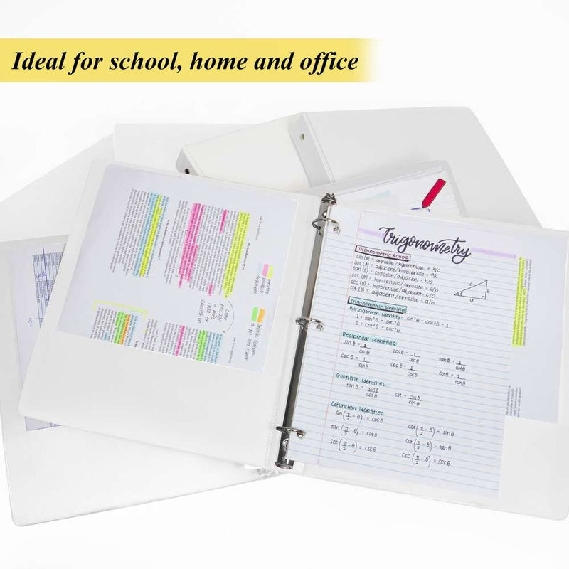 BAZIC 1.5" 3-Ring Binder w/ 2-Pockets - White