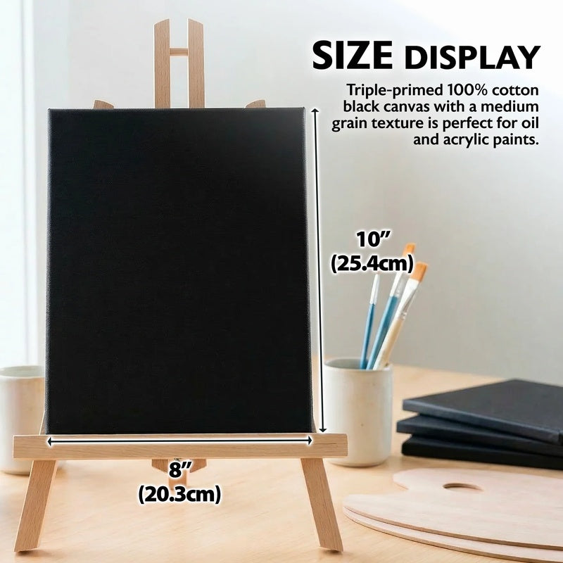 BAZIC Stretched Canvas 8" x 10" - Black