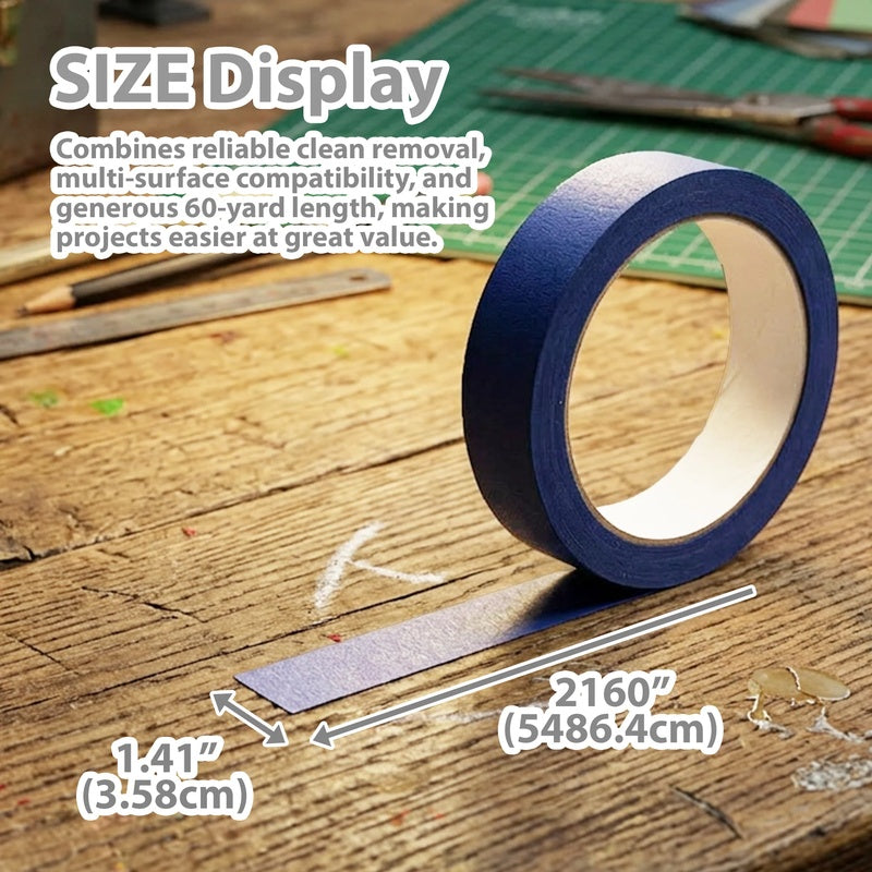 BAZIC 1.41" X 2160" (60 Yards) Blue Painter's Tape