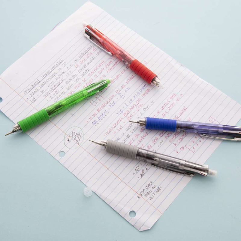 BAZIC 2-In-1 Mechanical Pencil & 4-Color Pen w/ Grip