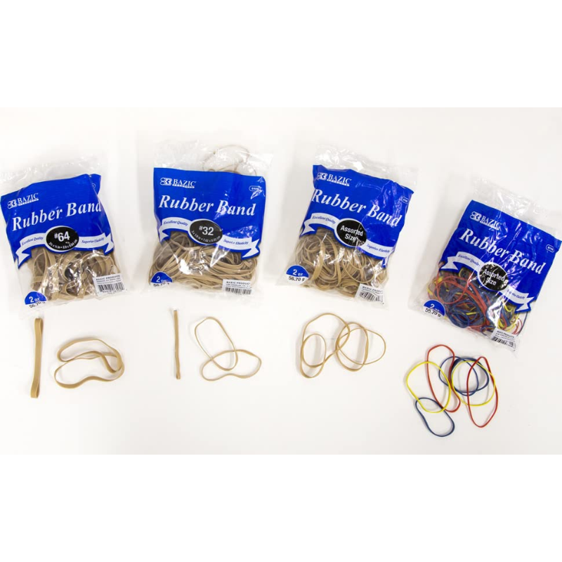 BAZIC 2 Oz./ 56.70 g Assorted Sizes Rubber Bands