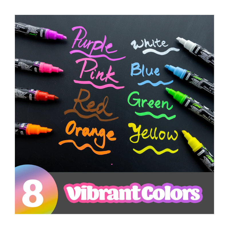 Bazic Liquid Chalk Markers (8/Pack)