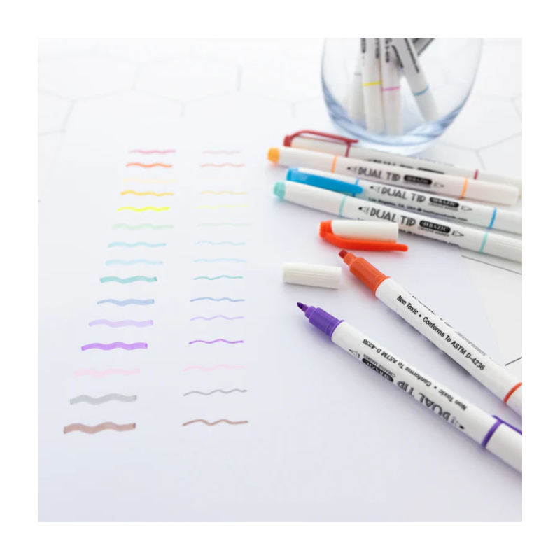 BAZIC Dual Tip Creative Markers (15/Pack)
